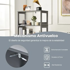 Armário com 3 Estantes 1 Gaveta 1 Armário de arrumação 60 x 32,5 x 122 cm Cinzento