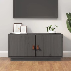 vidaXL Móvel de TV 80x34x40 cm madeira de pinho maciça cinzento