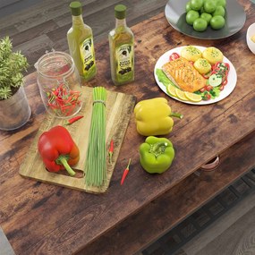 Ilha de cozinha com 3 prateleiras 120 x 60 x 90 cm castanho Vintage-preto