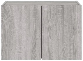 Móvel de parede p/ TV c/ luzes LED 60x35x41 cm cinzento sonoma