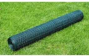 Cerca de arame galinheiro c/ revestimento em PVC 25x0,75m verde