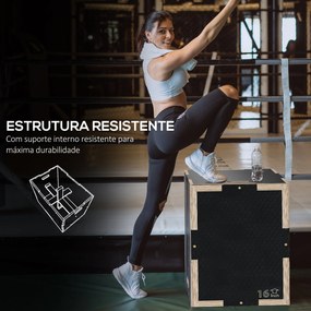SPORTNOW Caixa Pliométrica com 3 Alturas Diferentes Caixa de Saltos pa
