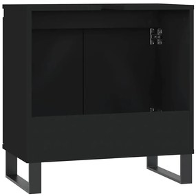 Armário de casa de banho 58x33x60 cm derivados de madeira preto