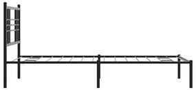 Estrutura de cama com cabeceira 107x203 cm metal preto