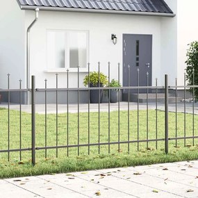 vidaXL Cerca de Jardim com Topo Arqueado Cinza 5,1x1 m em Aço