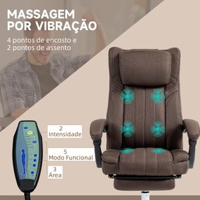 Vinsetto Cadeira de Escritório com 6 Pontos de Massagem por Vibração C