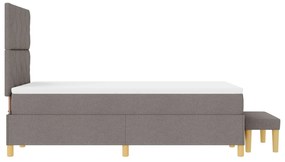 Cama Box Spring com Colchão &amp; Banco Taupe 120x200 cm Tecido