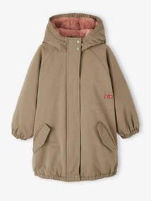 Agora -25% | Parka com capuz, forro em imitação pelo, para menina caqui