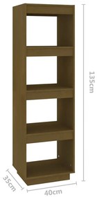 Estante/divisória 40x35x135 cm pinho maciço castanho mel