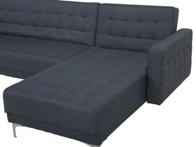 Sofá-cama em forma de U de 5 lugares com repousa-pés em tecido cinzento escuro ABERDEEN Beliani