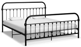 Estrutura de cama em metal 180x200 cm preto