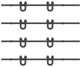 Kit de ferragens para porta deslizante 400 cm aço preto
