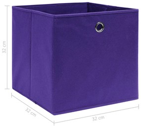 Caixas de arrumação 4 pcs 32x32x32 cm tecido roxo