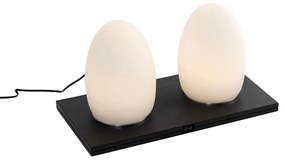 LED Conjunto de 2 Candeeiros de Mesa Recarregáveis Brancos RGBW - Eggo Moderno