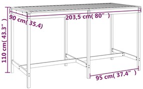 9 pcs conjunto de bar para jardim pinho maciço cinzento