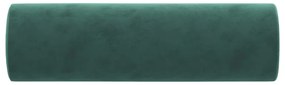 Almofadas decorativas 2 pcs Ø15x50 cm veludo verde-escuro