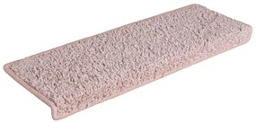Tapete/carpete p/ degraus 15 pcs 65x21x4cm branco e cor-de-rosa