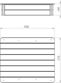 Caixa de areia de madeira para crianças Aksent 94 x 77 cm Cinzenta
