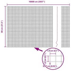 Cerca em Fio Soldado 0,8 x 100 m - Aço Galvanizado