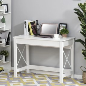 Mesa de escritório multifuncional moderna e minimalista 105x50x76 cm Branco