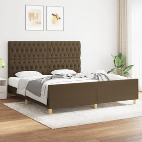 vidaXL Estrutura de cama sem colchão 180x200 cm tecido castanho-escuro