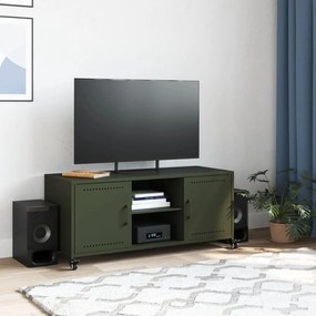 Móvel de TV 100,5x39x43,5 cm aço verde-azeitona