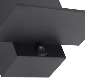 Candeeiro de parede moderno preto com ligação USB - Flero