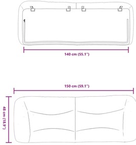 Almofadão de cabeceira 140 cm tecido preto