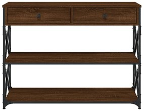 Mesa consola 100x28x75 cm derivados madeira carvalho castanho