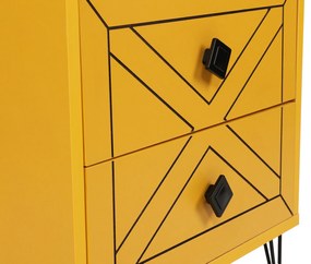 Mesa de Cabeceira Luna – Amarelo Vibrante (50 x 55 x 40 cm) | Estilo e