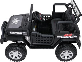 Jipe elétrico para Crianças 12V Jeep BEAST 4x4, Rodas de espuma EVA, Assento Couro ecológico Preto