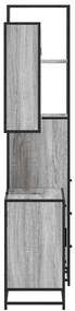 3 pcs Conjunto móveis casa de banho madeira proc. cinza sonoma