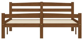 Estrutura de cama 120x200 cm pinho maciço castanho mel