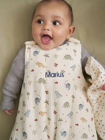 Saco de bebé personalizável, em gaze de algodão, MINISAURUS multicolor