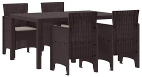 Conjunto de Jantar de Jardim 5 pcs Castanho 150 x 100 x 73 cm