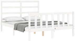 Cama sem colchão 120x200 cm madeira de pinho maciça branco