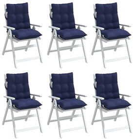 Almofadões cadeira encosto baixo 6 pcs oxford azul-marinho