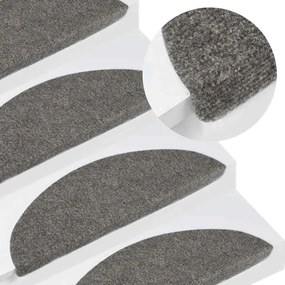 vidaXL Tapetes de escada adesivos 20 pcs 56x17x3 cm cinzento