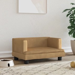 vidaXL Cama para cães 60x40x30 cm veludo castanho