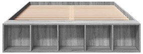 Estrutura de cama 150x200 cm derivados de madeira cinza sonoma