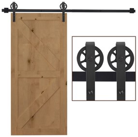 HOMCOM Kit de acessórios para porta de correr deslizante Conjunto de Trilhos de aço carbono 200x4x0.6cm