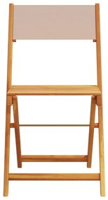 Cadeiras de bistrô 2 pcs acácia maciça/tecido cinza-acastanhado