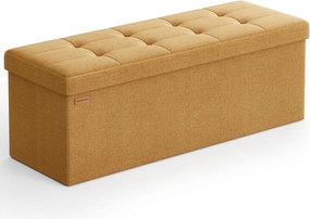 Banco com espaço de arrumação 38 x 110 x 38 cm amarelo gengibre