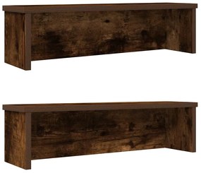 Racks de cozinha empilhável 2 pcs carvalho defumado 60x15x16 cm