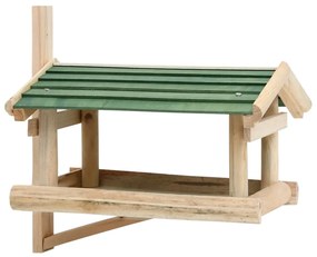 vidaXL Comedouro de pássaros 35x29,5x21 cm madeira maciça
