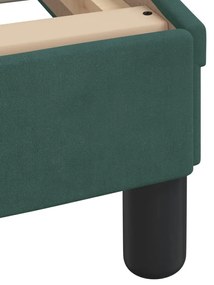 Cama com colchão 90x190 cm veludo verde-escuro