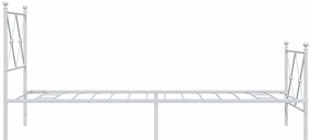 Estrutura de cama com cabeceira e pés 80x200 cm metal branco