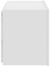 Móvel de parede para TV com luzes LED 60x35x41 cm branco