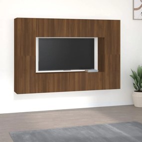 vidaXL Conjunto móveis de TV 8pcs madeira processada carvalho castanho
