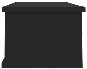 Prateleira gavetas p/ parede 88x26x18,5cm deriv. madeira preto